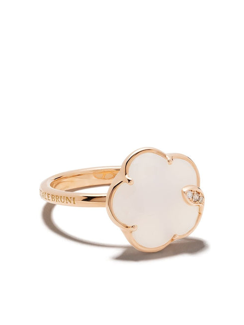 anillo Petit Joli en oro rosa de 18kt con diamantes y ágata